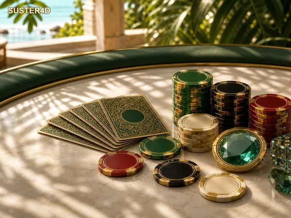 Kartu dan meja permainan Single Deck Blackjack